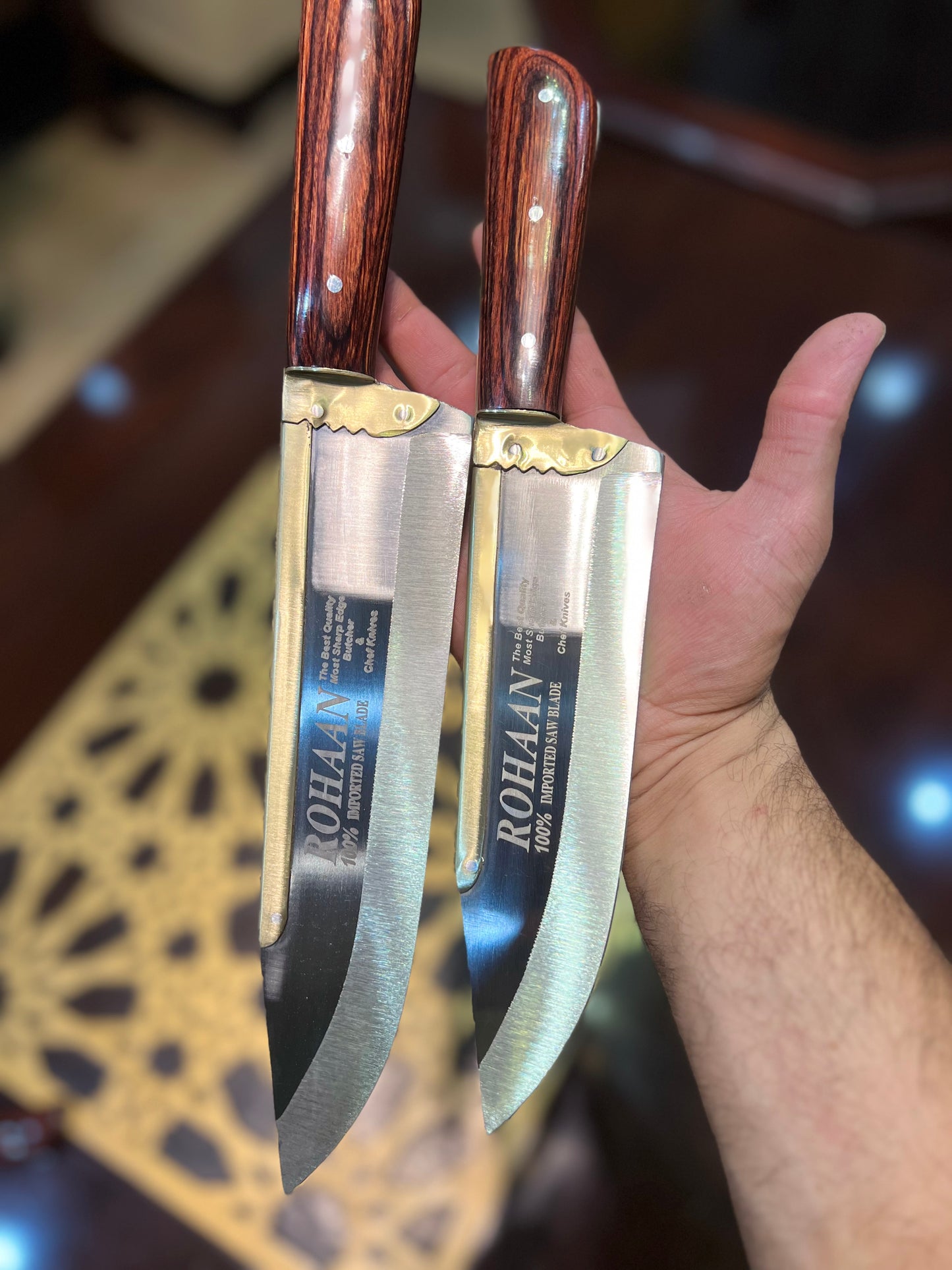 Rohaan 3 Pieces Butcher and Meat Knife Set, Professional Meat Cleaver, Bone Crusher,