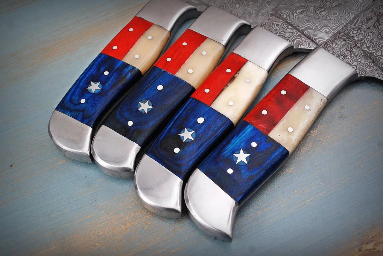 Handmade Damascus Steel 4-Piece Kitchen & Chef Knife Set