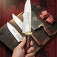 Rohaan 3 Pieces Butcher and Meat Knife Set, Professional Meat Cleaver, Bone Crusher,