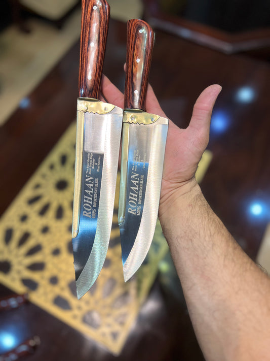 Rohaan 3 Pieces Butcher and Meat Knife Set, Professional Meat Cleaver, Bone Crusher,