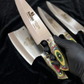 RoHaan 4-Piece Professional Kitchen Knife Set | Chef Knife, Meat Cleaver, Butcher Knife | Stainless Steel with Rainbow Pakka Wood Handle | Handmade in Wazirabad