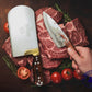 3 Pieces Rohaan Stainless Steel Meat & Butcher Knife Set, BBQ Bone Crusher Cleaver, Heavy Duty Cleaver, Skinner and meat Slicer Knife