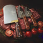 3 Pieces Rohaan Stainless Steel Meat & Butcher Knife Set, BBQ Bone Crusher Cleaver, Heavy Duty Cleaver, Skinner and meat Slicer Knife