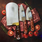 3 Pieces Rohaan Stainless Steel Meat & Butcher Knife Set, BBQ Bone Crusher Cleaver, Heavy Duty Cleaver, Skinner and meat Slicer Knife