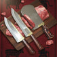 Rohaan 3 Pieces Butcher and Meat Knife Set, Professional Meat Cleaver, Bone Crusher,
