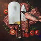 3 Pieces Rohaan Stainless Steel Meat & Butcher Knife Set, BBQ Bone Crusher Cleaver, Heavy Duty Cleaver, Skinner and meat Slicer Knife