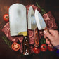 3 Pieces Rohaan Stainless Steel Meat & Butcher Knife Set, BBQ Bone Crusher Cleaver, Heavy Duty Cleaver, Skinner and meat Slicer Knife