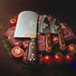 3 Pieces Rohaan Stainless Steel Meat & Butcher Knife Set, BBQ Bone Crusher Cleaver, Heavy Duty Cleaver, Skinner and meat Slicer Knife