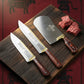 Rohaan 3 Pieces Butcher and Meat Knife Set, Professional Meat Cleaver, Bone Crusher,