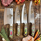 RoHaan 4-Piece Professional Kitchen Knife Set | Chef Knife, Meat Cleaver, Butcher Knife | Stainless Steel with Rainbow Pakka Wood Handle | Handmade in Wazirabad